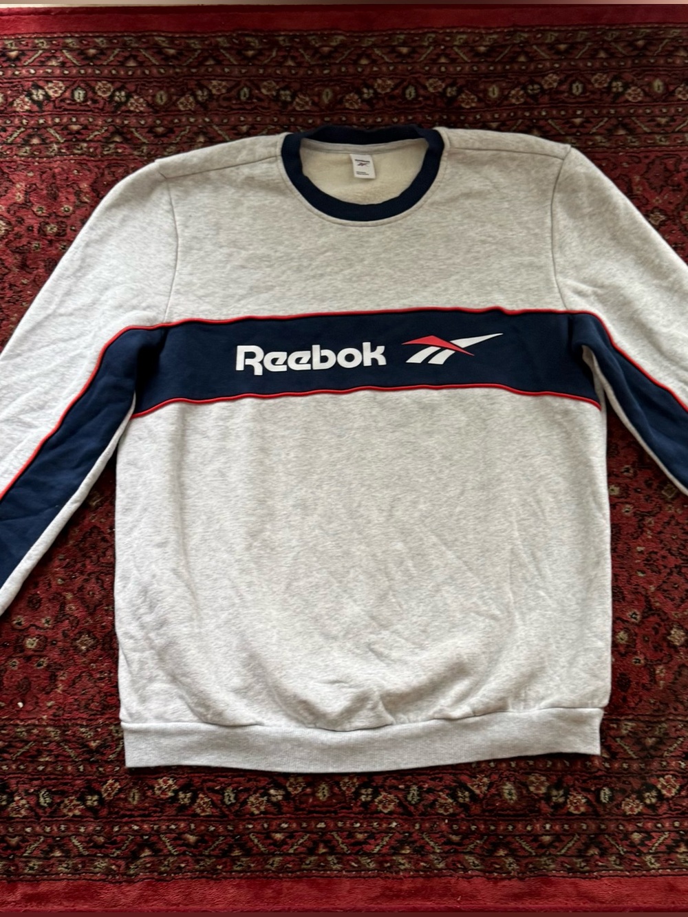Reebok Classics CL F Linear Crewneck Sweatshirt Grey - Size L